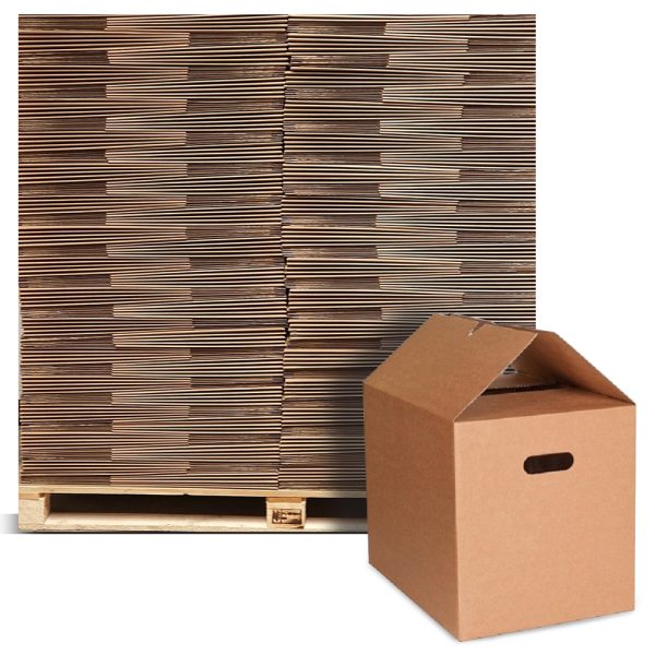 Verhuis doos 380 x 265 x 270 mm - B-golf bruin - met handvat